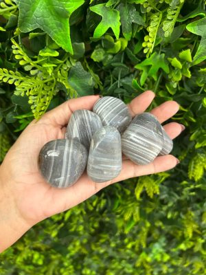 Pedra rolada agata cinza