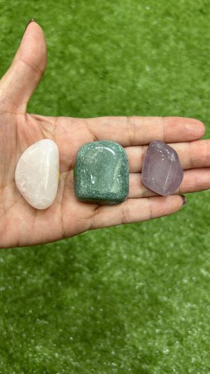 Kit pedras roladas  Quartzo rosa ,Quartzo verde e Ametista